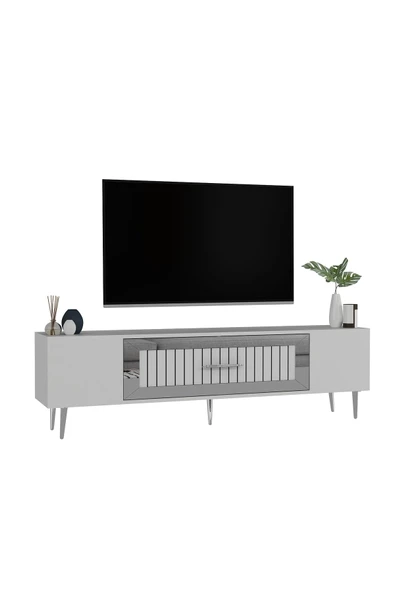 DemonteHome DEKOLP3DH TV SEHPASI BEYAZ GÜMÜŞ - 4