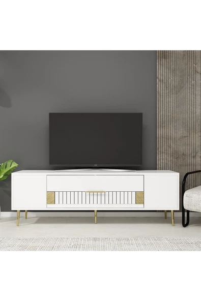 DemonteHome DEKOLP4DH TV SEHPASI BEYAZ ALTIN