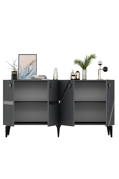DemonteHome İRİSDH LAZER DESENLİ KONSOL ANTRASİT GÜMÜŞ - 7