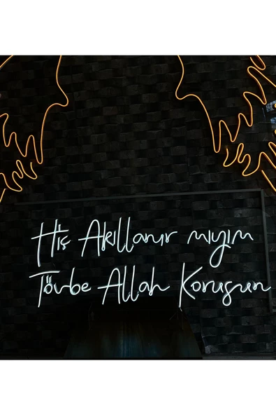 Twins Led Aydınlatma Hiç Akıllanır Mıyım Tövbe Allah Korusun Yazılı Neon Tabela - Resim 2