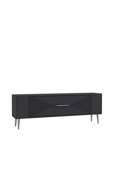 DemonteHome RETROL1DH TV SEHPASI ANTRASİT GÜMÜŞ - 4