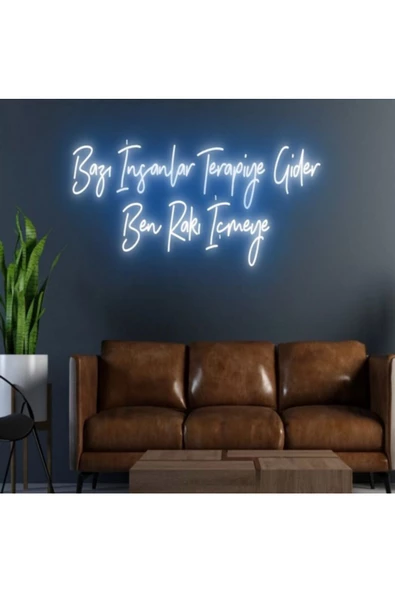 Twins Led Aydınlatma Bazı İnsanlar Terapiye Gider Ben Rakı İçmeye Yazılı Neon Tabela ürün görseli 1