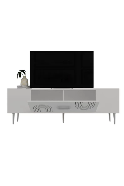 DemonteHome DEKOL2DH TV SEHPASI BEYAZ GÜMÜŞ - 5
