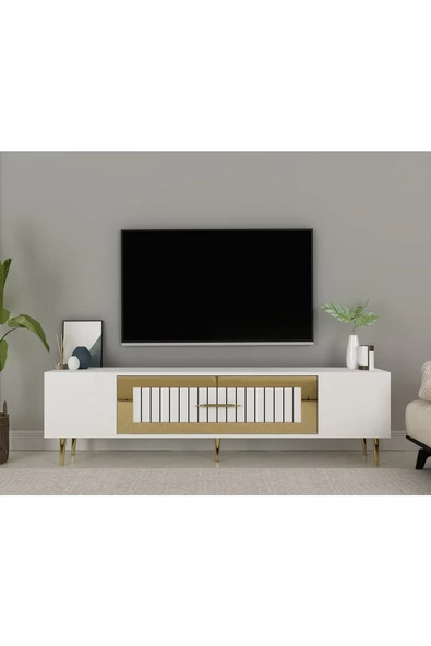 DemonteHome DEKOLP3DH TV SEHPASI BEYAZ ALTIN
