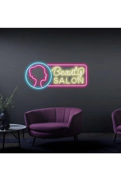 Twins Led Aydınlatma Beauty Salon Yazılı ve Şekilli Güzellik Salonlarına Özel Neon Tabela ürün görseli 1