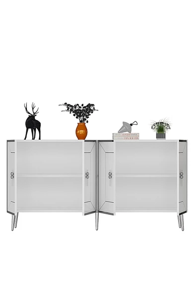 DemonteHome ARNODH (KB150) KONSOL BEYAZ GÜMÜŞ - 5