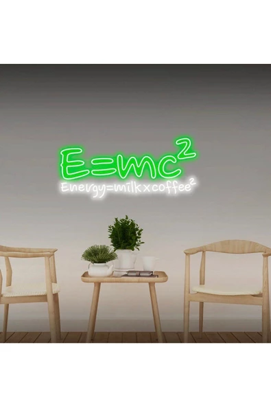 Twins Led Aydınlatma E=mc² Energy=milkxcoffee² Yazılı Neon Tabela ürün görseli