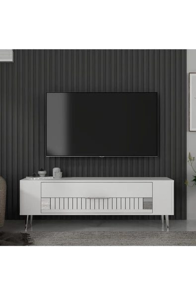 DemonteHome RETROLP4DH TV SEHPASI BEYAZ GÜMÜŞ