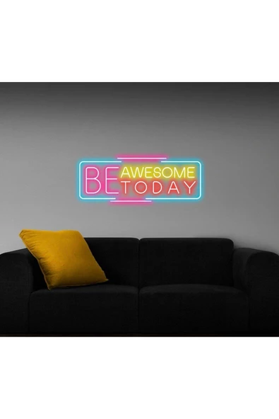 Twins Led Aydınlatma BE AWESOME TODAY Yazılı Neon Tabela