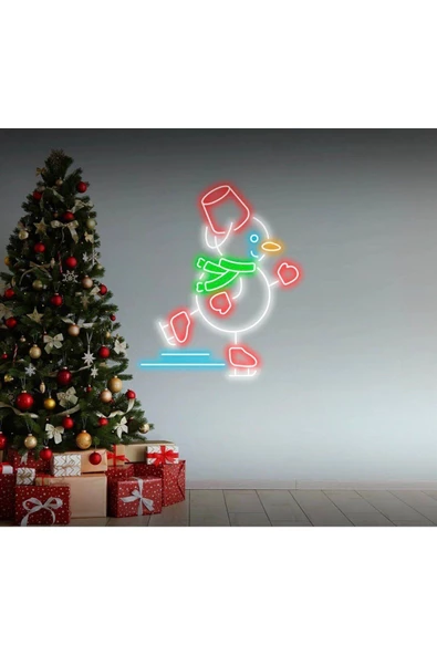 Twins Led Aydınlatma Kardan Adam Figürlü Neon Tabela ürün görseli 1