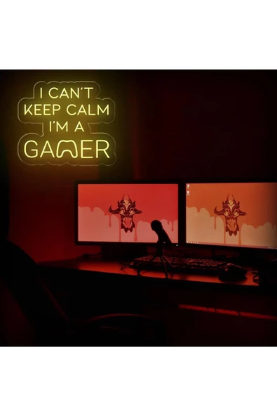 Twins Led Aydınlatma I CAN'T KEEP CALM I'M A GAMER Yazılı Neon Tabela