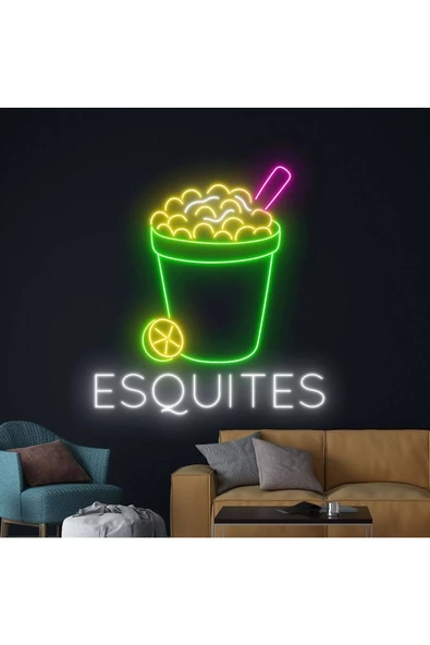 Twins Led Aydınlatma ESQUITES Yazılı ve Şekilli Neon Tabela ürün görseli 1