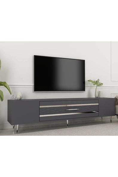 DemonteHome DEKOLP2DH TV SEHPASI ANTRASİT GÜMÜŞ - 2
