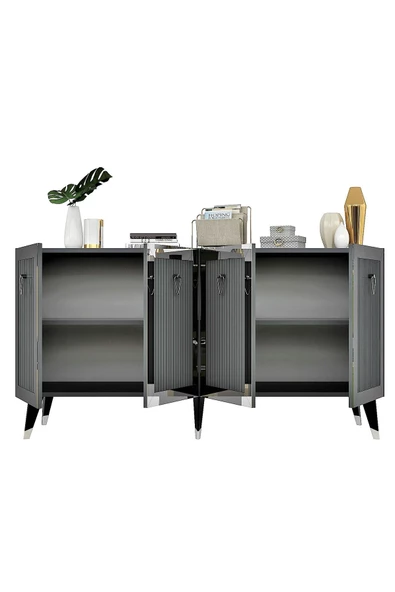 DemonteHome BAREDH LAZER DESENLİ KONSOL ANTRASİT GÜMÜŞ - 7