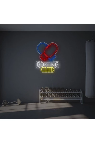 Twins Led Aydınlatma BOXING CLUB Yazılı ve Şekilli Neon Tabela ürün görseli