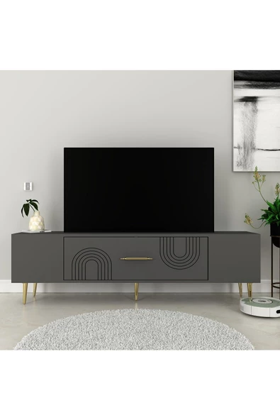 DemonteHome DEKOL2DH TV SEHPASI ANTRASİT ALTIN