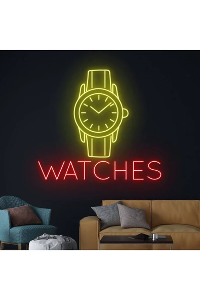 Twins Led Aydınlatma WATCHES Yazılı ve Şekilli Neon Tabela - 1