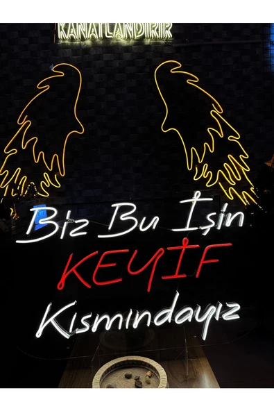 Twins Led Aydınlatma Biz Bu İşin KEYİF Kısmındayız Yazılı Neon Tabela