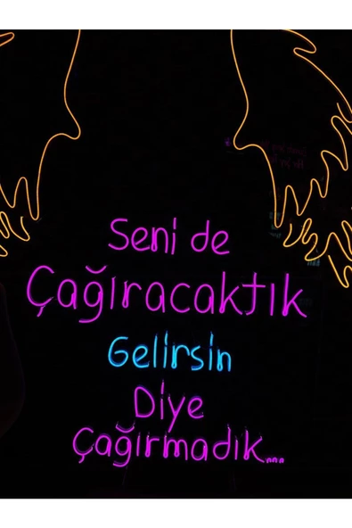 Twins Led Aydınlatma Seni De Çağıracaktık Gelirsin Diye Çağırmadık... Yazılı Neon Tabela - Resim 3