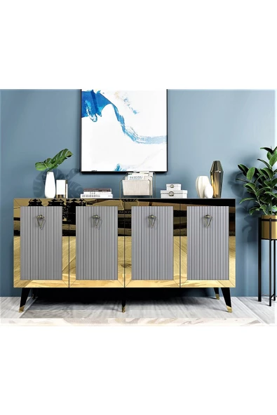 DemonteHome BAREDH LAZER DESENLİ KONSOL ANTRASİT ALTIN