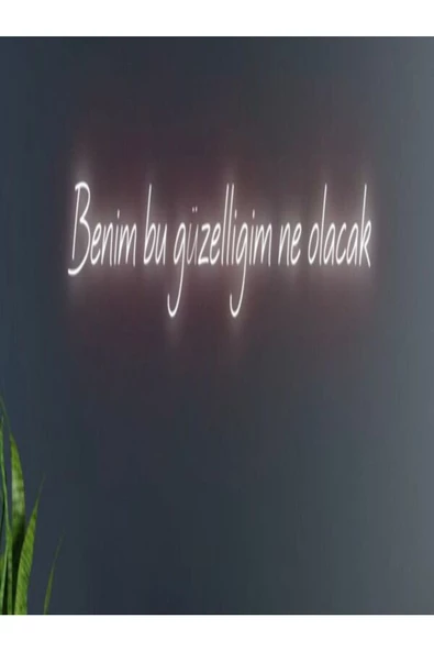 Twins Led Aydınlatma Benim Bu Güzelliğim Ne Olacak Yazılı Neon Tabela