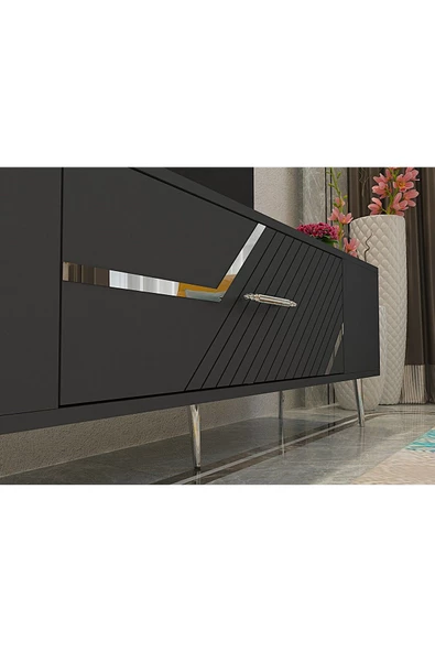 DemonteHome DEKOLP5DH TV SEHPASI ANTRASİT GÜMÜŞ - 3