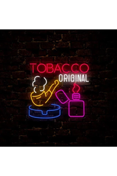 Twins Led Aydınlatma TOBACCO ORIGINAL Yazılı ve Şekilli Neon Tabela - Resim 2