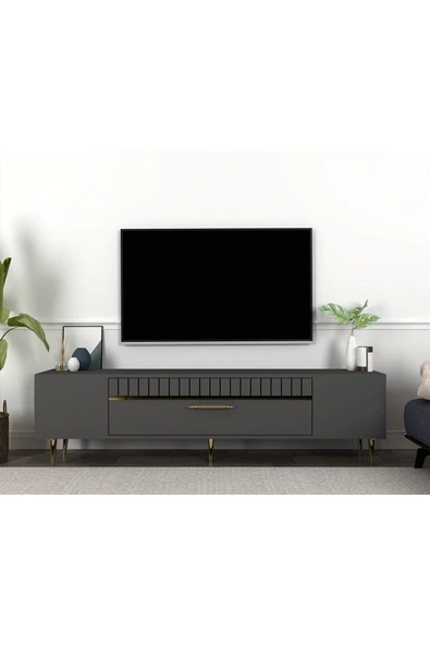 DemonteHome DEKOLP1DH TV SEHPASI ANTRASİT ALTIN