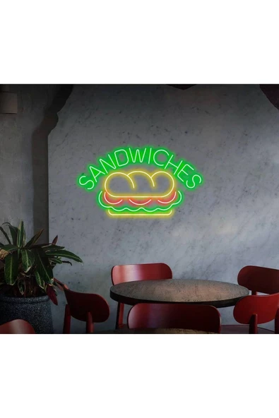 Twins Led Aydınlatma SANDWICHES Yazılı Neon Tabela ürün görseli 1