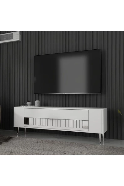 DemonteHome RETROLP4DH TV SEHPASI BEYAZ GÜMÜŞ - 2