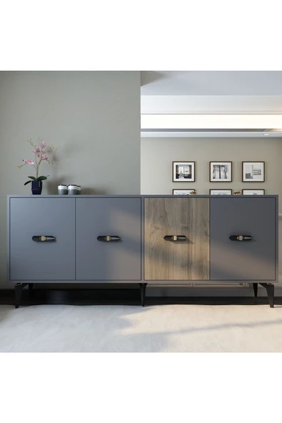 DemonteHome CHERRYDH 180 CM KONSOL(KX180) ANTRASİT CEVİZ