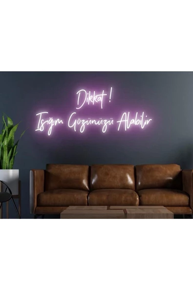Twins Led Aydınlatma Dikkat! Işığım Gözünüzü Alabilir Yazılı Neon Tabela ürün görseli 1