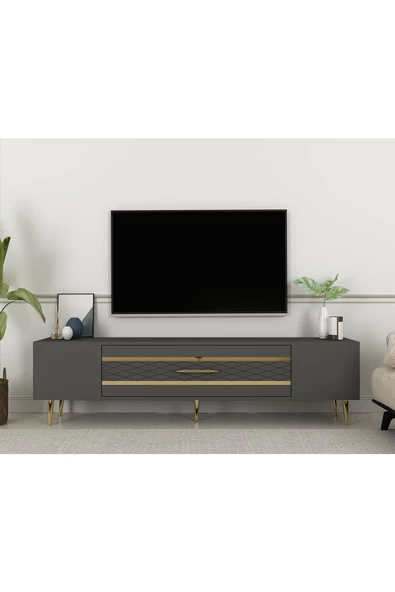 DemonteHome DEKOLP2DH TV SEHPASI ANTRASİT ALTIN