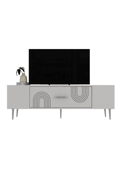 DemonteHome DEKOL2DH TV SEHPASI BEYAZ GÜMÜŞ - 3