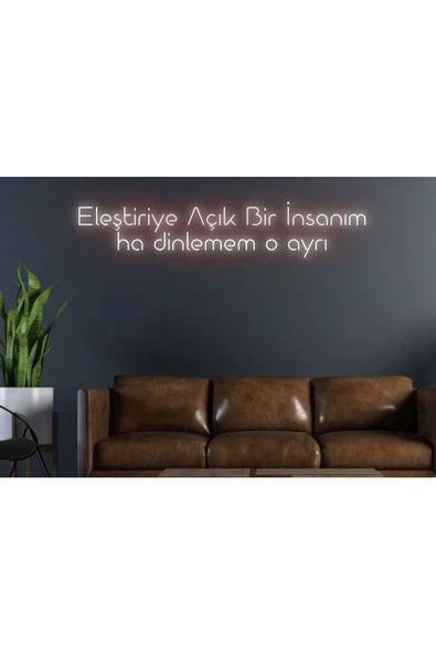 Twins Led Aydınlatma Eleştiriye Açık Bir İnsanım Ha Dinlemem O Ayrı Yazılı Neon Tabela