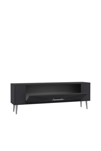DemonteHome RETROL1DH TV SEHPASI ANTRASİT GÜMÜŞ - 5