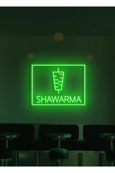 Twins Led Aydınlatma SHAWARMA Yazılı ve Şekilli Neon Tabela