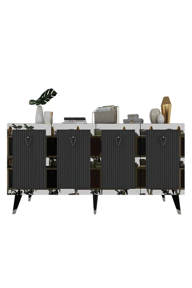 DemonteHome BAREDH LAZER DESENLİ KONSOL ANTRASİT GÜMÜŞ - 5