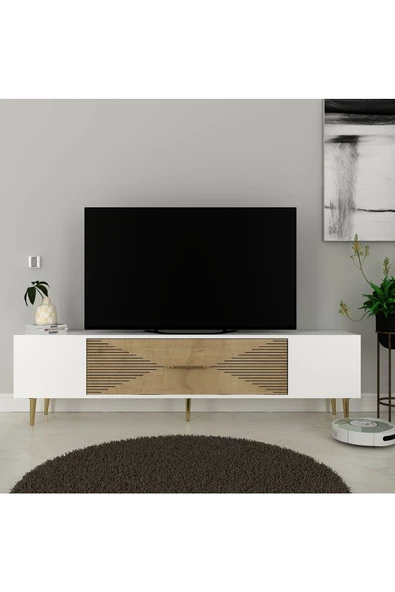 DemonteHome DEKOL1DH TV SEHPASI BEYAZ SAFİRMEŞE ALTIN