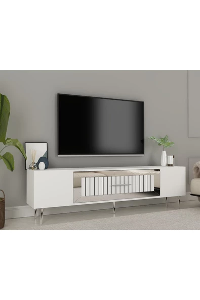 DemonteHome DEKOLP3DH TV SEHPASI BEYAZ GÜMÜŞ - 2