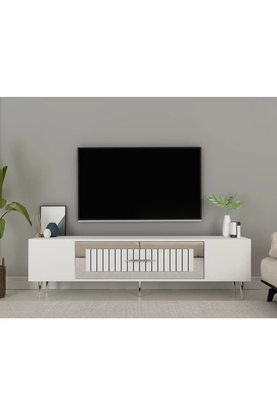 DemonteHome DEKOLP3DH TV SEHPASI BEYAZ GÜMÜŞ