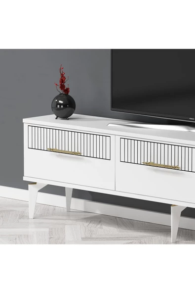 DemonteHome ALVİNDH TV ÜNİTESİ TAKIMI BEYAZ - 3