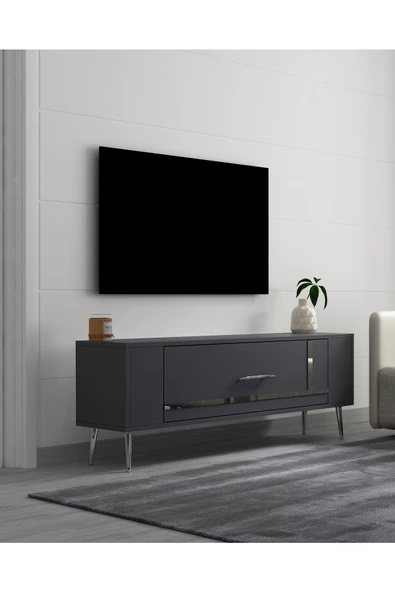 DemonteHome Retrop1dh Tv Sehpasi Antrasi?t Gümüş - 2