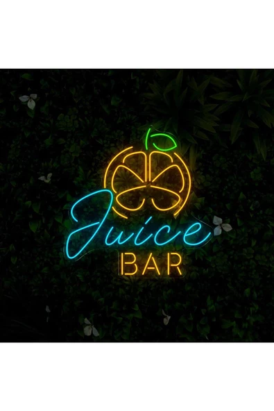 Twins Led Aydınlatma Juice BAR Yazılı ve Şekilli Neon Tabela - Resim 3
