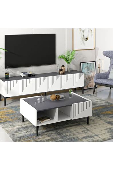 DemonteHome ARTEMİSDH ORTA SEHPA ANTRASİT BEYAZ