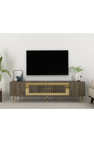 DemonteHome DEKOLP3DH TV SEHPASI CEVİZ ALTIN