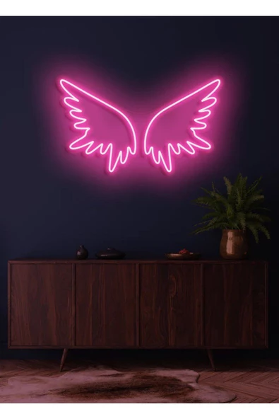Twins Led Aydınlatma Kanat Figürlü Neon Tabela ürün görseli 1