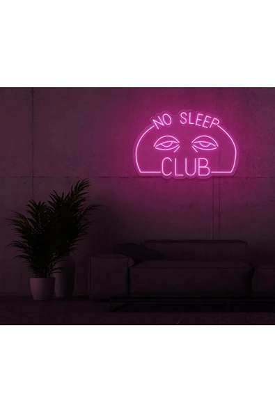 Twins Led Aydınlatma NO SLEEP CLUB Yazılı ve Şekilli Neon Tabela ürün görseli 1
