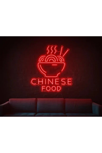 Twins Led Aydınlatma CHINESE FOOD Yazılı ve Şekilli Neon Tabela