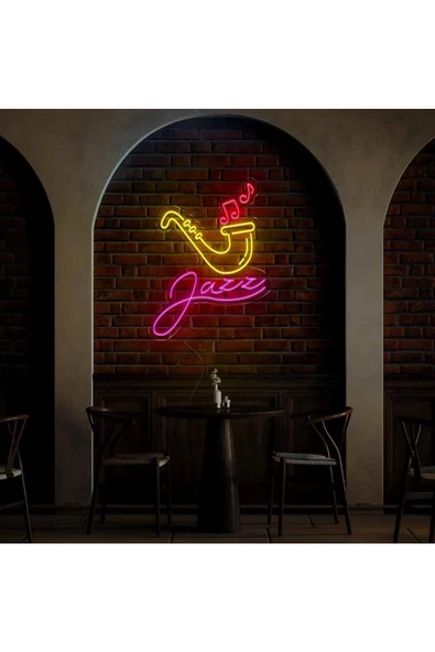 Twins Led Aydınlatma Jazz Yazılı ve Şekilli Neon Tabela ürün görseli 1